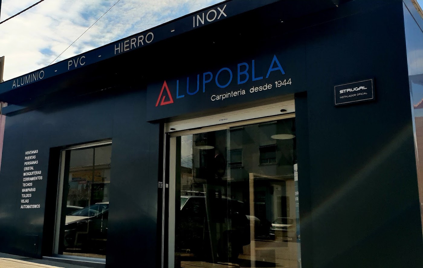 Fachada de Alupobla, carpintería metálica y de aluminio en La Pobla de Vallbona